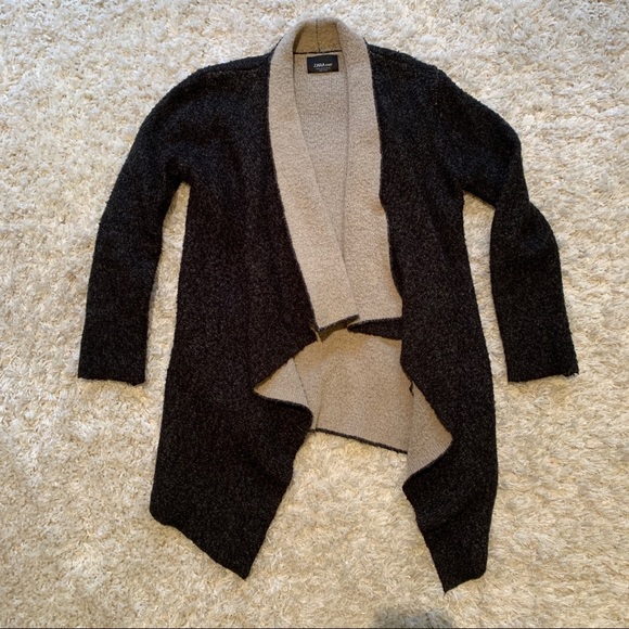 Zara Knit Two Tone Drape Cardigan - Picture 5 of 8